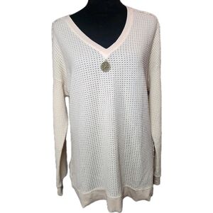 XCVI Women's Light Cream V-Neck Sweater